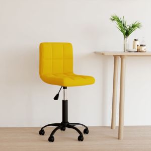 vidaXL silla de oficina giratoria de terciopelo amarilla mostaza