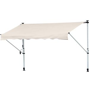 Toldo manual retráctil metal, aluminio, poliéster color beige