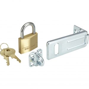 Pack que incluye cerrojo de puerta y candado con llave - master lock - 1407