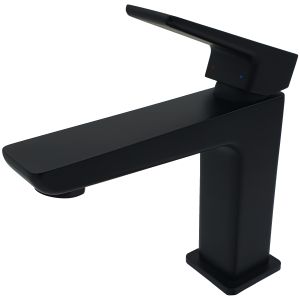 Mezclador monomando independiente lavabo de baño rectangular negro