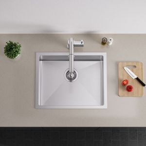 Fregadero de cocina 55x44x19cm fregadero empotrado con juego de drenaje 1 f