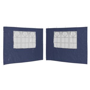 vidaXL paredes de carpa para fiestas con ventana 2 uds pe azul