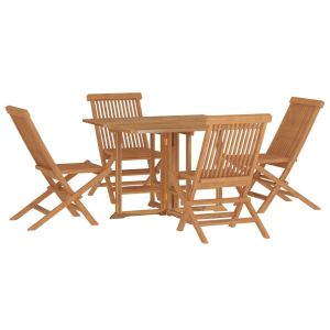 vidaXL set de comedor de jardín plegable 5 pzas madera maciza de teca