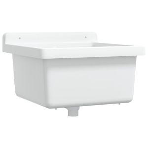 vidaXL fregadero lavabo de pared resina blanco 40x40x24 cm