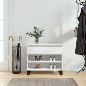 Mueble zapatero madera contrachapada blanco 70x36x60 cm