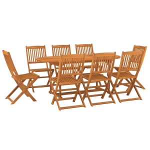 vidaXL set de comedor de jardín 9 piezas madera maciza de acacia