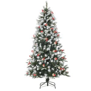 Árbol de navidad PVC, pe, acero color verde 109x109x180 cm Homcom