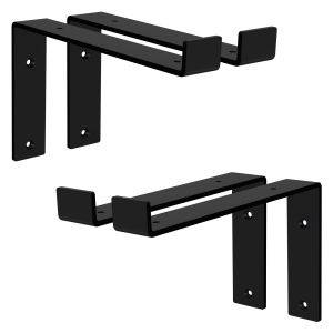 Set de 4x soporte de estante 250 x 145 x 40 mm negro