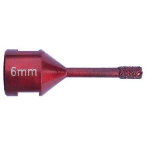 Broca de diamante en seco d. 6 x rosca m14 x ht. 10 x lt. 63 mm - gres porc