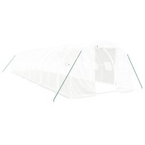 vidaXL invernadero con estructura de acero blanco 36 m² 12x3x2 m