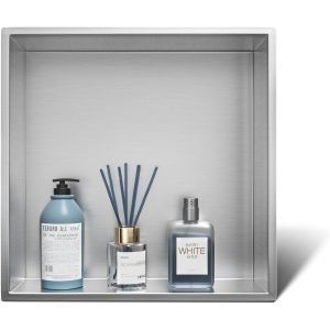 Nicho para cuarto de baño estante empotrado inox cepillado 30x30x10cm.