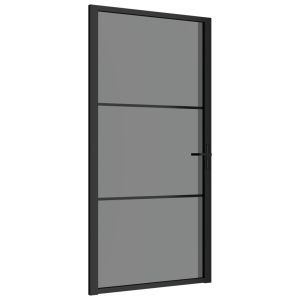 vidaXL puerta interior vidrio egs y aluminio negro 102,5x201,5 cm