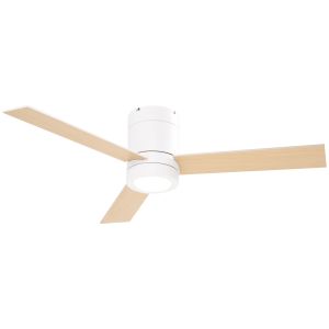 Ventilador de techo metal, mdf, vidrio color blanco 112x112x25 cm homcom