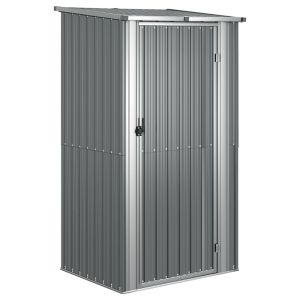 vidaXL cobertizo de jardín acero galvanizado gris 118,5x97x209,5 cm