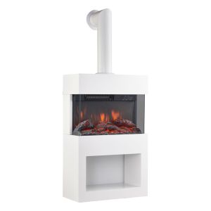 KAMINIO eléctrica chimenea HENRI con tubo de chimenea - blanco