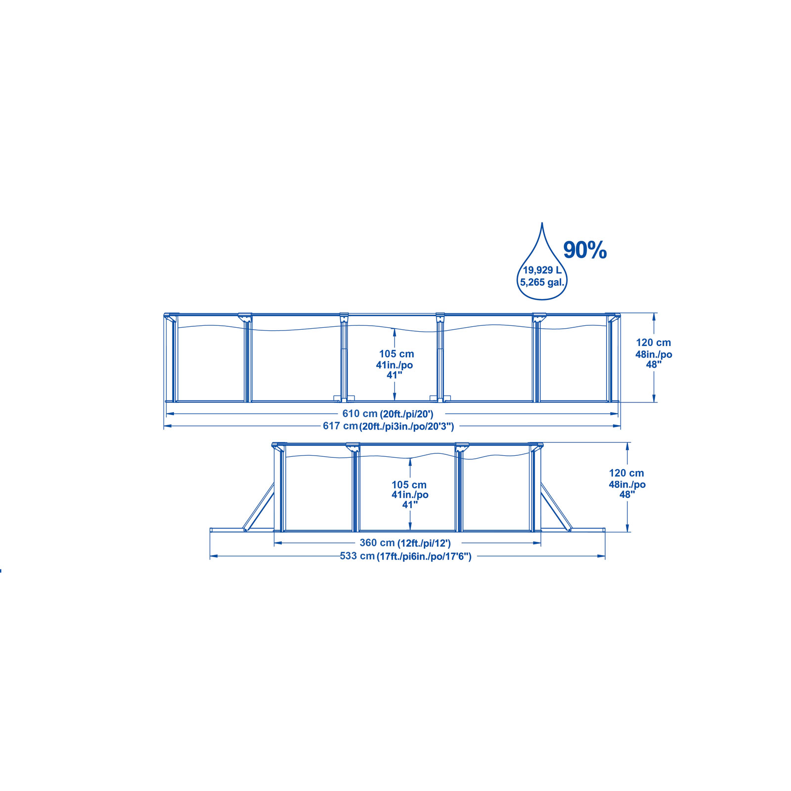 Piscina Desmontable De Acero Bestway Con Depuradora De Arena 610x360x120 Cm  Hydrium Con Cobertor, Escalera Y Tapiz De Suelo con Ofertas en Carrefour