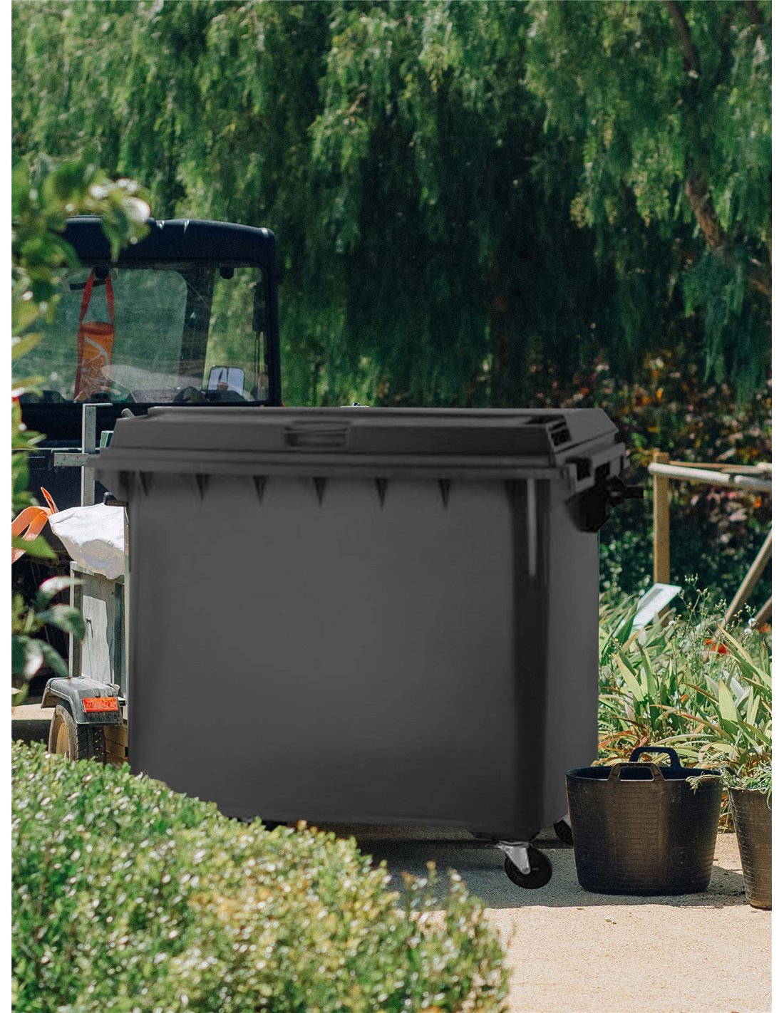 Jardin202 contenedor de basura recicla 1100 l negro Brico Depot
